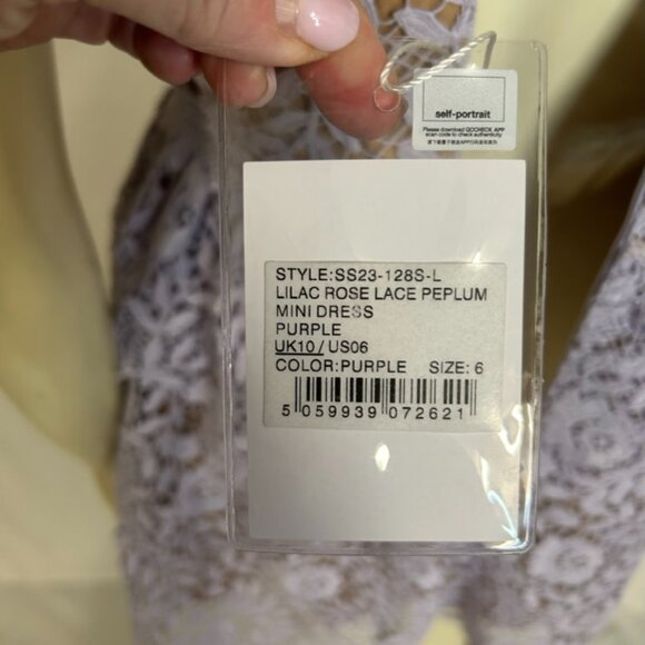 self-portrait lavender lace dress NWT size 6 - Picture 9 of 10